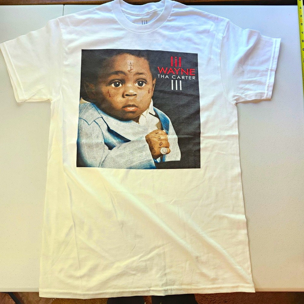 Lil Wayne Tha Carter III White Graphic T-Shirt Size M Rap & Hip Hop Music Merch